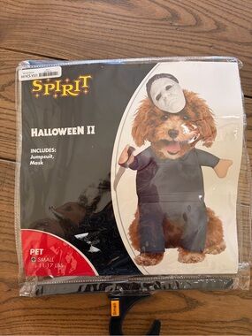 Spirit Halloween II Pet Costume - Black Jumpsuit with Mask size small